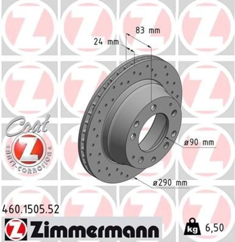 Image of ZIMMERMANN Brake disc ZIMMERMANN 460.1505.52