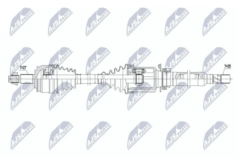 Image of NTY NPW-FT-094 Drive shaft 6-Speed Manual Transmission, Front Axle Right Drive Shaft (13)