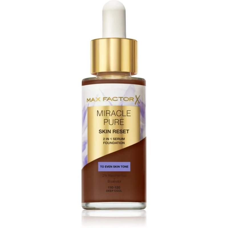 Image of Max Factor Miracle Pure Skin Reset nourishing foundation shade 110-120 Deep Cool 30ml