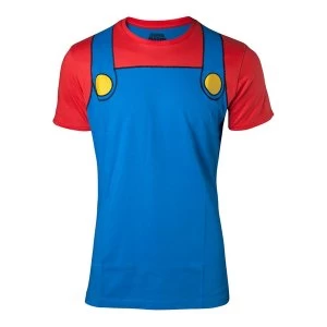 image of Nintendo - Mario Novelty Cosplay Mens XX-Large T-Shirt - Multi-Colour