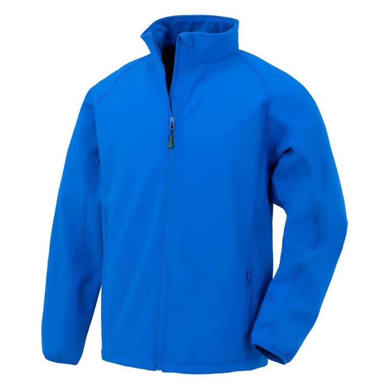 Image of Result Double Layered Printable Soft Shell Jacket in Blue Size: 11-12 Years Blue Unisex 11-12 Years
