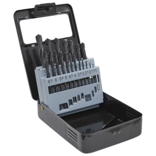 Image of Genuine SEALEY DBS19RF HSS Roll Forged Drill Bit Set 19pc 1-10mm