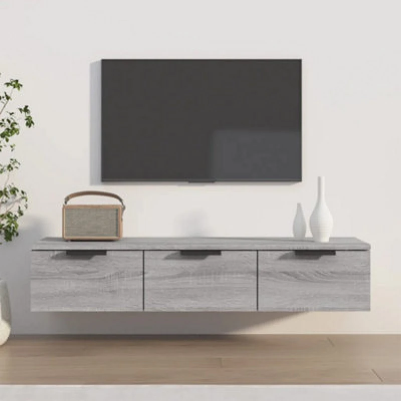 Image of Vidaxl Wall Cabinet Grey Sonoma 102X30X20 Cm Engineered Wood, Grey 817097