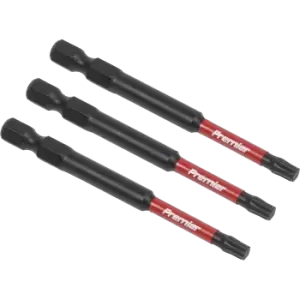 Image of Sealey Impact Power Tool Torx Screwdriver Bits T25 75mm Pack of 3