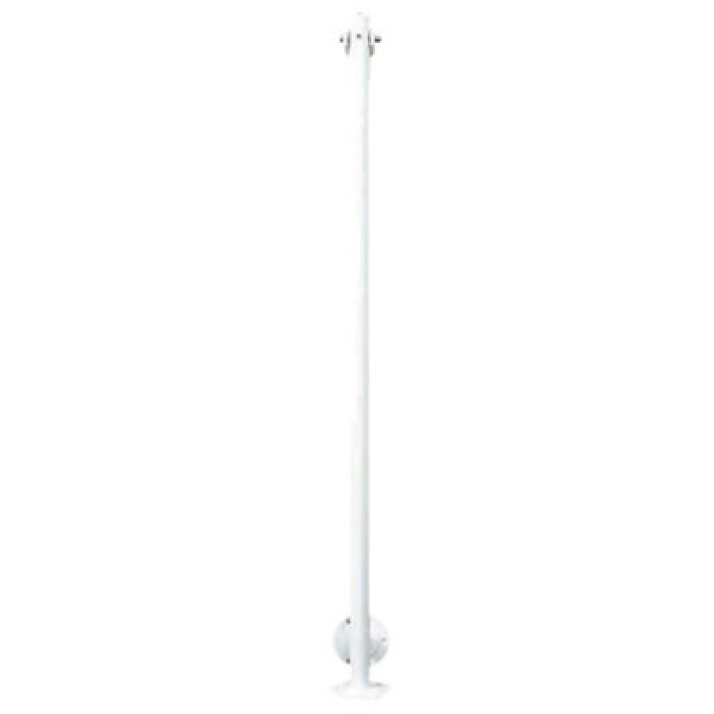 Image of Loops White Two Flanged Mopstick Handrail Support - Swivel Bracket - Mobility Aid White
