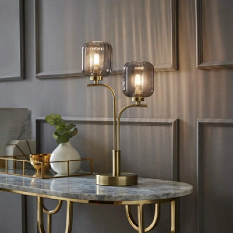 Image of Ribbed Glass Table Lamp