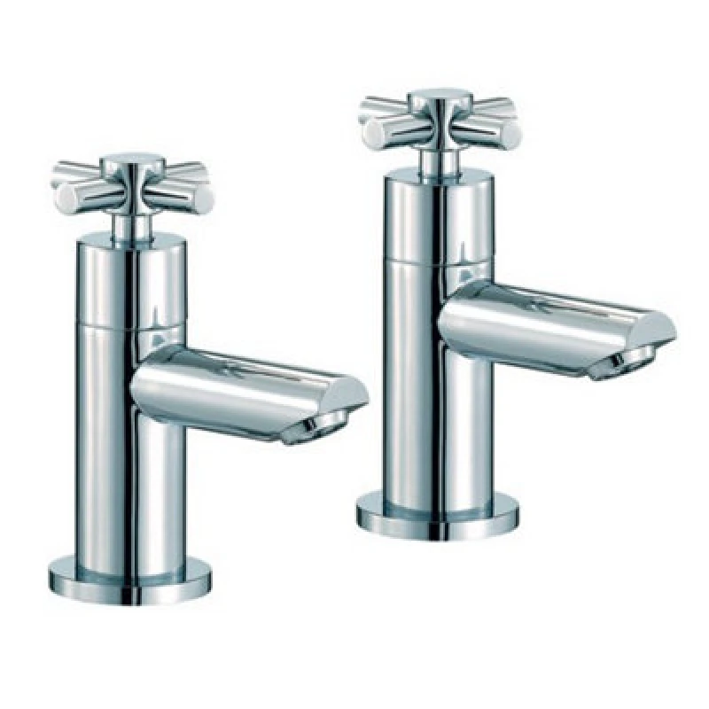 Image of Nes Home Crox Twin Hot And Cold Twin Bath Taps Chrome
