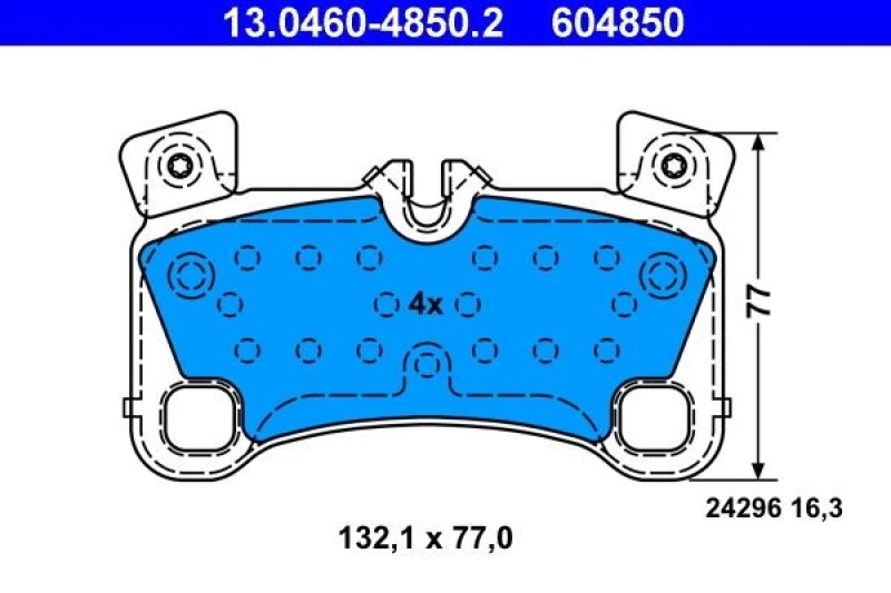 Image of ATE 13.0460-4850.2 Brake pad set excl. wear warning contact Brake Pad Set,disc brake (402)