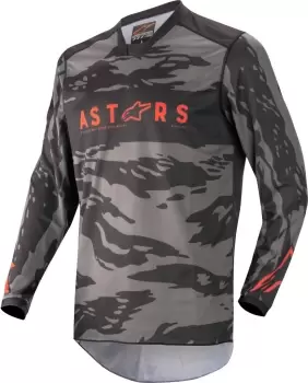 image of Alpinestars Racer Tactical Motocross Jersey, black-grey-red, Size S, black-grey-red, Size S