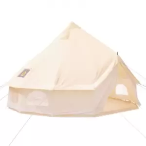 Image of 4-Season 10-12 People Large Waterproof Cotton Canvas Bell Tent With Stove for Camping Parties(6M Dia)