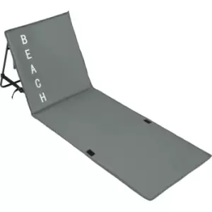 Image of Tectake - Beach mat with backrest - folding beach chair, folding beach mat, sunbathing mat - grey - grey