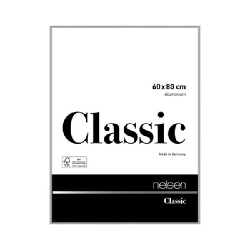 Image of Nielsen Classic Polished Silver Aluminium Picture Frame 60X80Cm - With Float Glass And Push/turn Clips