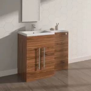 image of Aquariss - Calm Walnut Left Hand Combination Vanity Unit Set (No Toilet)