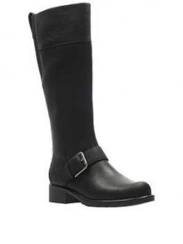 Image of Clarks Orinoco Jazz Knee High Boots - Black Leather, Size 3, Women