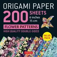 Image of origami paper 200 sheets flower patterns 6 15cm double sided origami sheet