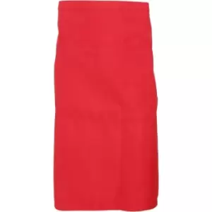 Image of Dennys Adults Unisex Catering Waist Apron With Pocket (Pack of 2) (One Size) (Red) - Red