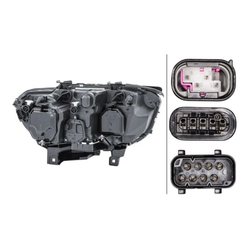 Image of HELLA 1EL 158 075-011 Headlights H7, Left, with bulbs, Bi-Xenon Headlight (259)