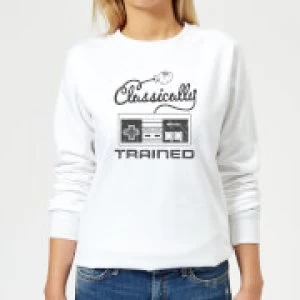 Image of Nintendo Retro NES Classically Trained Womens Sweatshirt - White - XXL