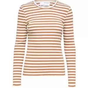 image of Selected Femme Anna Long Sleeve T-Shirt - Brown