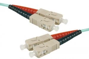 Image of 1m Fibre Duplex Om4 50 125 Aqua Scsc