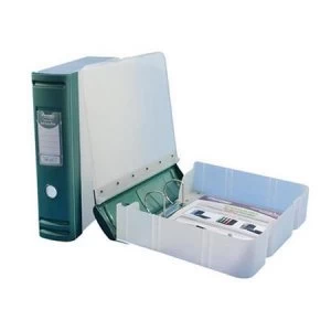 Image of Hermes A4 Box File with D-Ring Polypropylene 80mm Spine Metallic Green