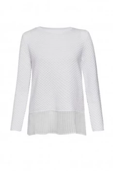 Image of Great Plains Kimara Cotton Pleat Trim Jumper Optic White
