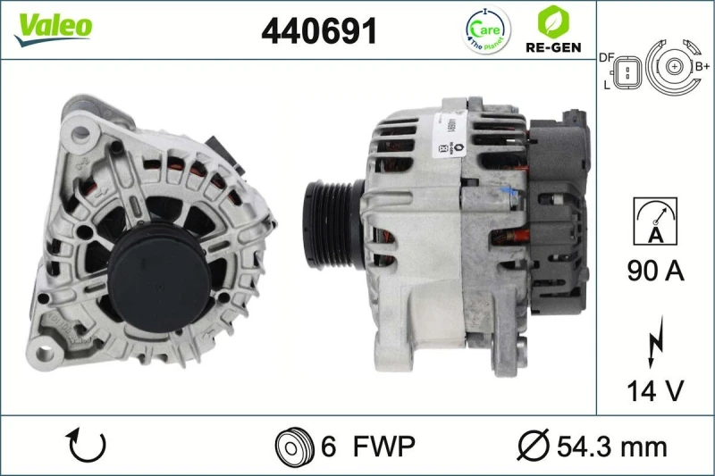 Image of VALEO 440691 Generator Alternator Charging Current: 90A, Voltage: 14V Alternator (4)