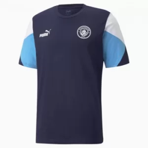 Image of PUMA Man City Ftblculture Mens Football T-Shirt, Peacoat/White, size 2X Large, Clothing