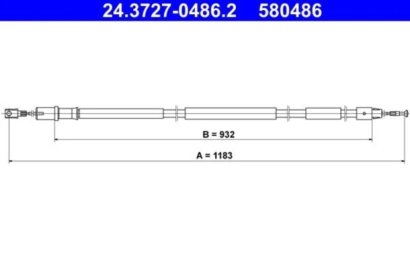 Image of Handbrake cable ATE 24.3727-0486.2