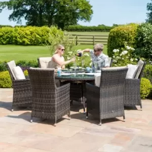 image of Maze LA Brown 6 Seater Round Dining Set With Ice Bucket