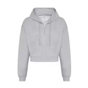 Image of Awdis Womens/Ladies Cropped Hoodie (M) (Grey Heather)