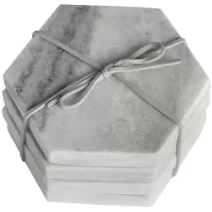 Image of Grey Marble Hexagonal Coasters