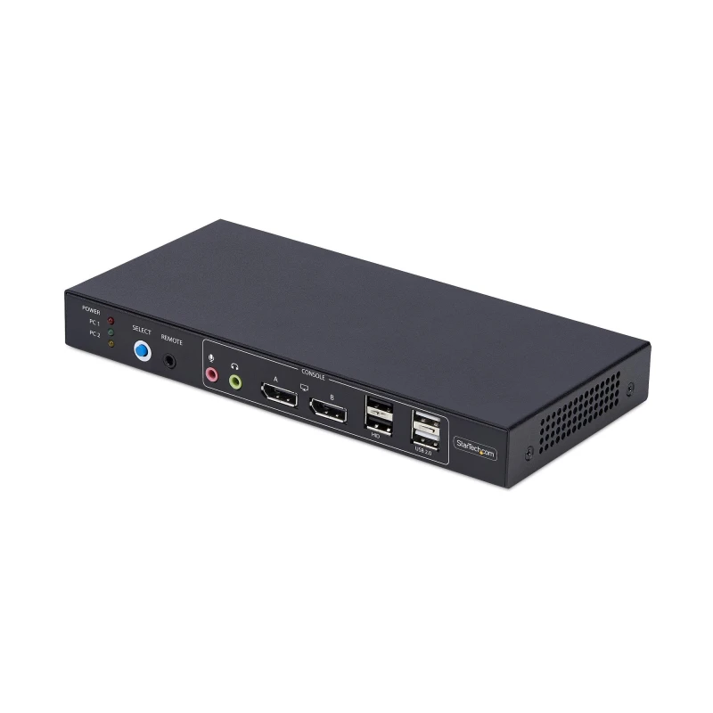 Image of StarTech.com StarTech.com 2-Port Dual-Monitor DisplayPort KVM Switch with Dual View Video Matrix, 4K 60Hz, 4x USB Hub Ports, Hotkey Switching, DP 1.2