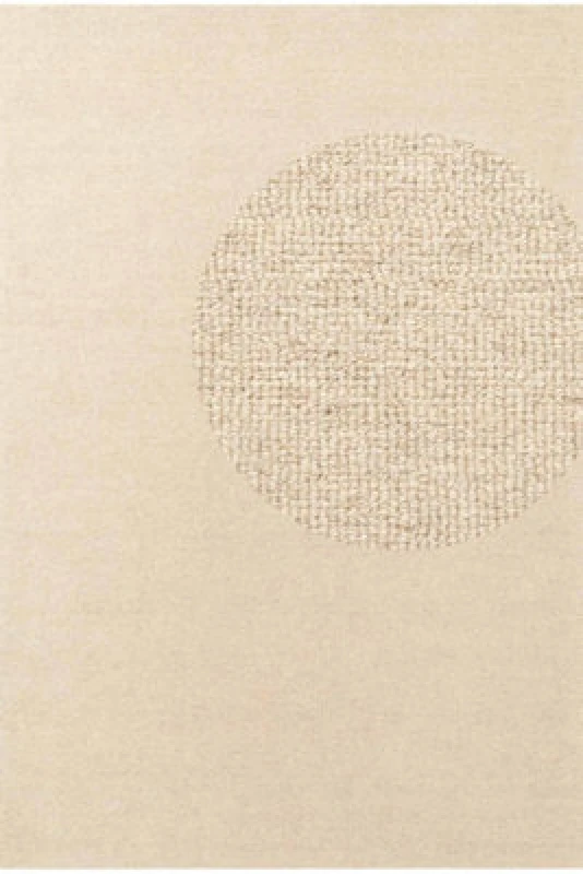 Image of The Rugs Puristic Fine Boucle Wool Rug Knots Textured Living Room Rug In Light Beige