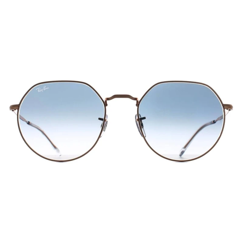 Image of Ray-Ban Ray-Ban Round Rose Gold Blue Gradient RB3565 Jack Gold One Size Unisex 8056262054956
