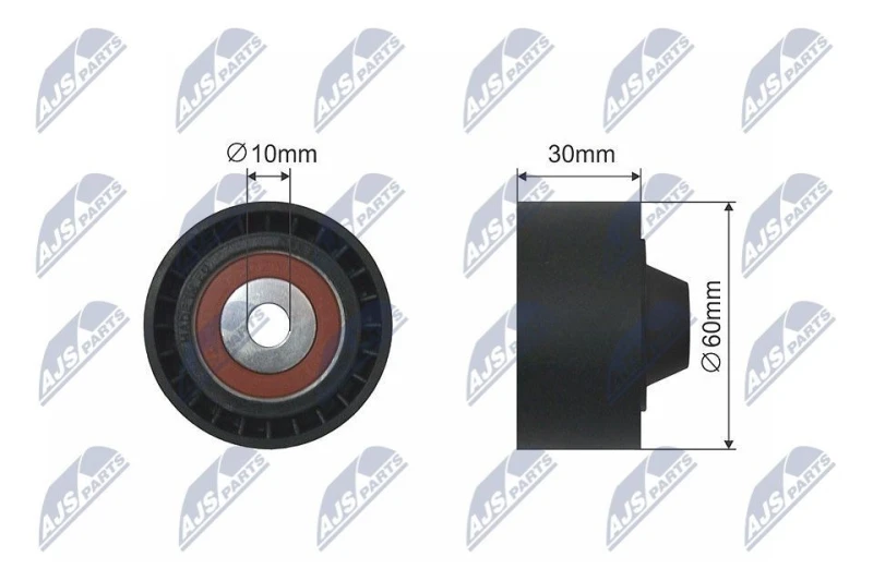 Image of NTY Deflection / guide pulley, V-ribbed belt NTY RNK-RE-005