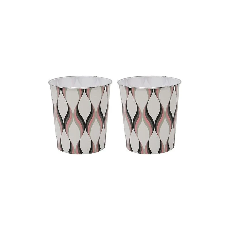 Image of Jvl Small Spiral Waste Paper Bins, 24.5Cmx26.5Cm, Set Of 2