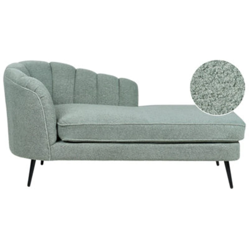 Image of Beliani Left-Hand Chaise Lounge Allier Boucle Green