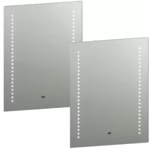 image of 2 PACK IP44 LED Bathroom Mirror 60cm x 50cm Vanity Light Motion Switch & Shaver