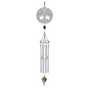 image of Tree of Life Stainless Steel Silver Wind Chime