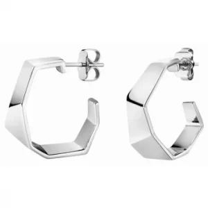 Image of Calvin Klein Sterling Silver Origami 3/4 Hoop Earrings