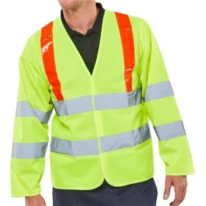 image of BSeen High Visibility Long Sleeve Jerkin Large Orange Ref PKJENGL Up