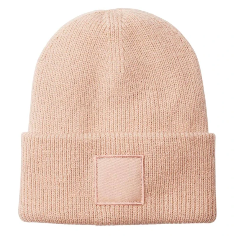 Image of Beechfield Mens Tonal Patch Cuffed Beanie in Peach Peach Male One Size