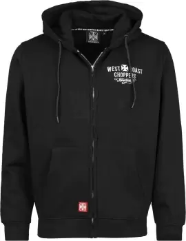 Image of West Coast Choppers Motorcycle Co. Zip Hoody Hooded zip black