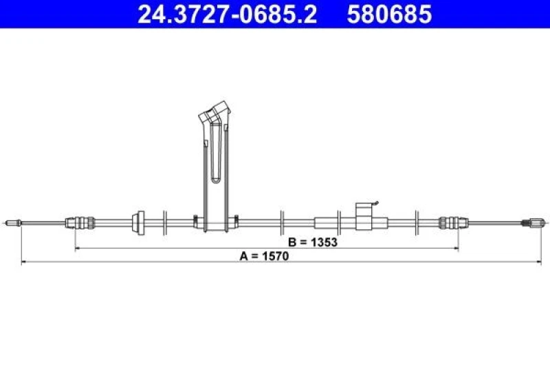Image of Handbrake cable ATE 24.3727-0685.2