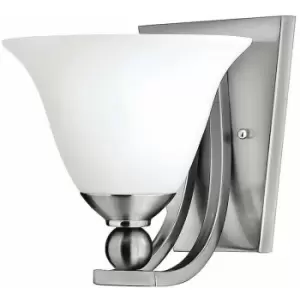 image of Loops - IP44 Wall Light Heavy Sphere Bell Shaped Glass Brushed Nickel LED E27 60W