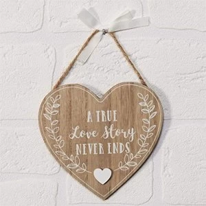 Image of Love Story A True Love Story Heart Plaque