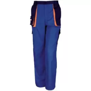 image of Result Unisex Work-Guard Lite Workwear Trousers (Breathable And Windproof) (4XL) (Royal / Navy / Orange) - Royal / Navy / Orange