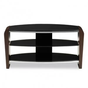 image of Alphason FRN8003 W Francium TV Cabinet 800mm Wide in Walnut Black Glas