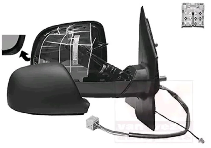 Image of VAN WEZEL 5790826 Wing mirror * HAGUS * Right, black, Heatable, with integrated radio antenna Outside Mirror (50)
